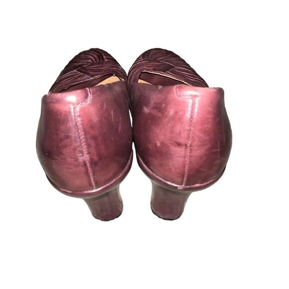 Earthies Raynia Bitter Wine leather peep toe pumps size 9.5 - Picture 4 of 9